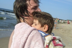 Z tatą na plaży